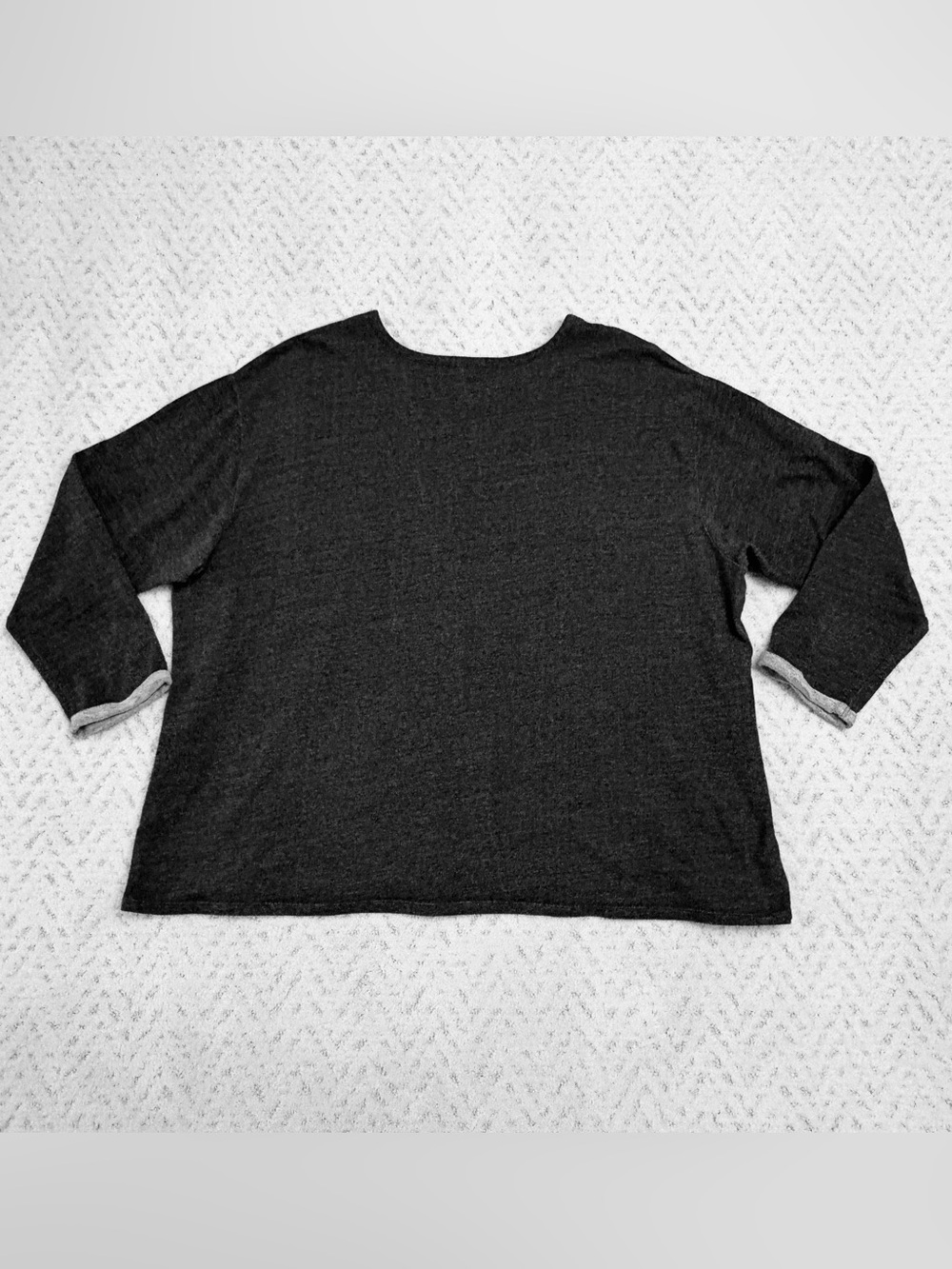 Lane Bryant French Terry Sweater Sweatshirt Womens 4X 26 28 Dark Grey Pullover - Picture 3 of 10